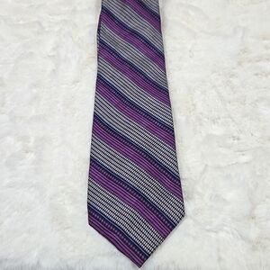 Ralph Lauren 100% silk tie purple,  black, blue, cream